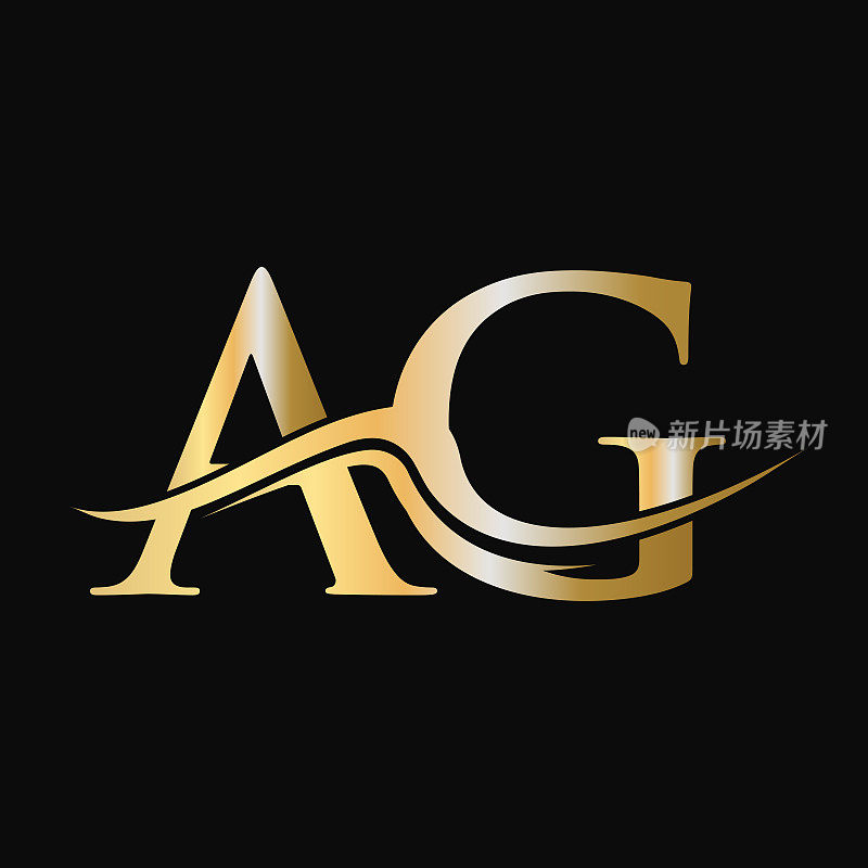初始AG logo模板。AG字母组合业务和公司标志。Letter AG标志设计